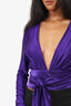 Alexandre Vauthier Purple Long-Sleeve Wrap Top Size 36