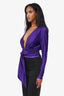 Alexandre Vauthier Purple Long-Sleeve Wrap Top Size 36