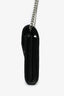 Saint Laurent Black Grained Leather Chevron Wallet on Chain