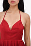 NBD Red Satin Pleated Mini Dress Size XS