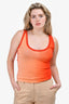 Emilio Pucci Orange/Red Sleeveless Cotton Knit Top Size S