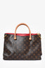 Louis Vuitton 2014 Monogram/Red Leather Pallas MM Bag with Strap
