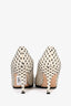 Manolo Blahnik Cream/Black Fabric Pointed Toe Pumps Size 38