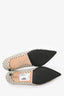 Manolo Blahnik Cream/Black Fabric Pointed Toe Pumps Size 38