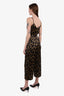 L'Agence Black/Brown Animal-printed Silk Jumpsuit Size 0