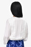 Smythe White Pleated Open Front Blouse Size S