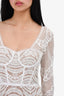 Jonathan Simkhai White Lace Overlay Bustier Midi Dress Size 6