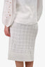 M Missoni White Knit Midi Skirt Size 40