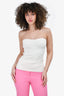 Verafied New York Cream Ribbed Sweetheart Tube Top Size S