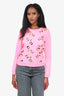 Kenzo Pink Logo Cut Out Sweatshirt Size XS