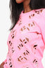 Kenzo Pink Logo Cut Out Sweatshirt Size XS