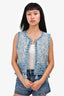Sea New York Blue/White Tassel Hem Vest Size 4