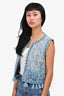 Sea New York Blue/White Tassel Hem Vest Size 4