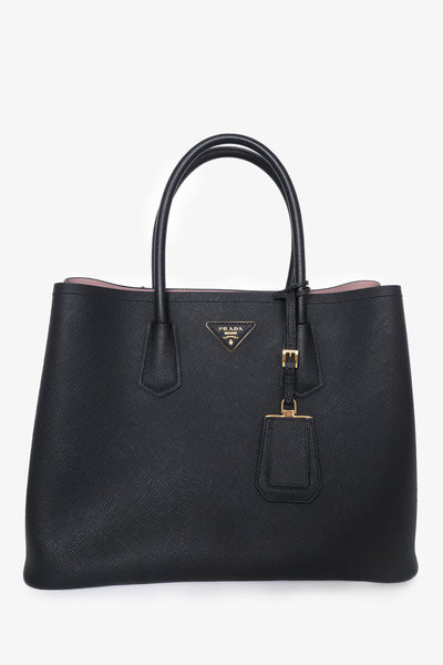 【正規品】PRADA 2BUC SAFFIANO CUIR ブラック Prada Black Saffiano Large Cuir Double Bag with Strap – Mine & Yours