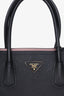 Prada Black Saffiano Large Cuir Double Bag with Strap