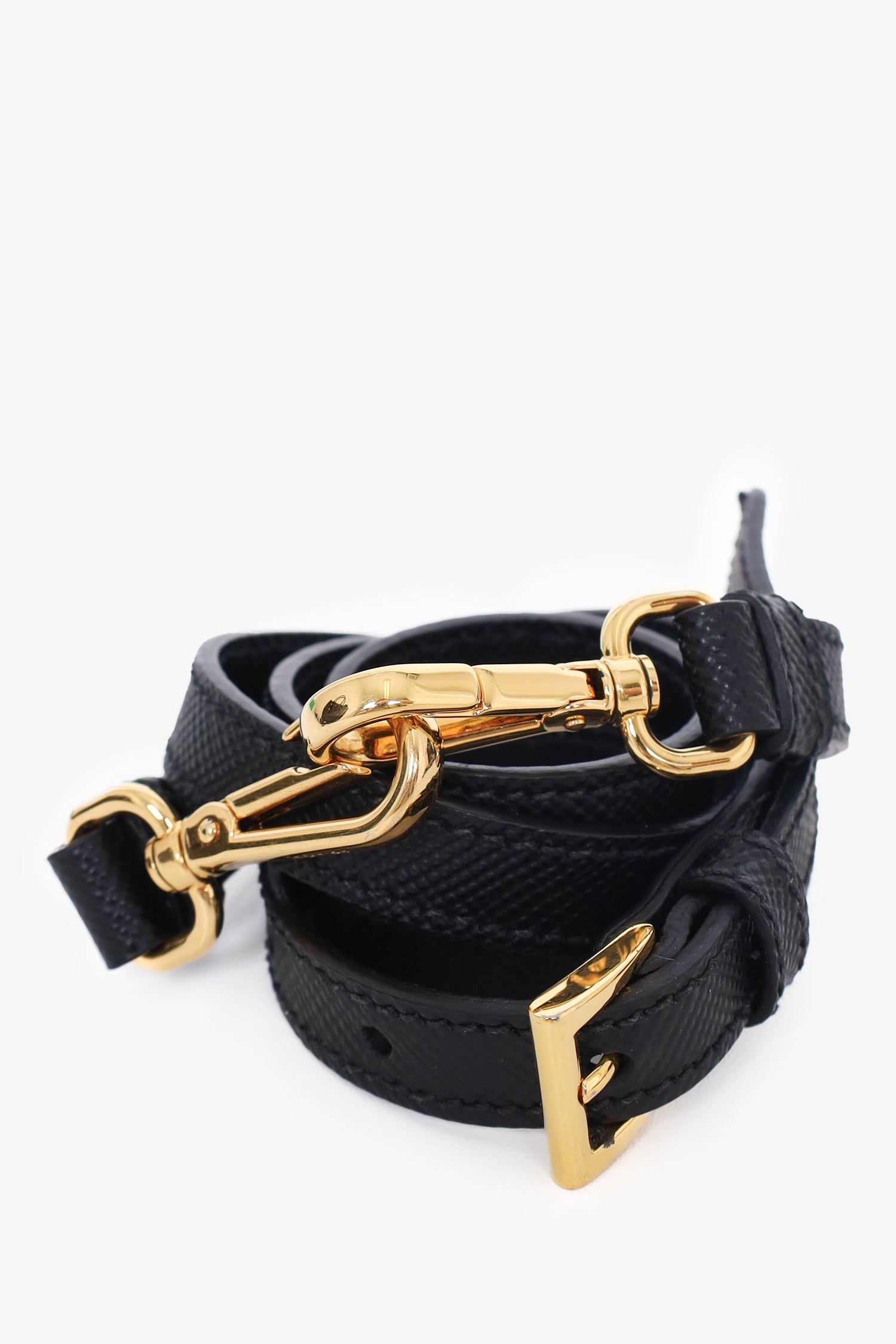 Prada Black Saffiano Large Cuir Double Bag with Strap – Mine & Yours