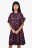 Ulla Johnson Black/Pink Cotton Floral Ruffle Maxi Dress Size 4