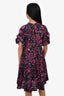 Ulla Johnson Black/Pink Cotton Floral Ruffle Maxi Dress Size 4