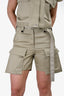 Sacai Green Cotton Belted Cargo Shorts Size 1