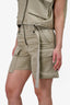 Sacai Green Cotton Belted Cargo Shorts Size 1