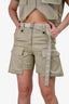 Sacai Green Cotton Belted Cargo Shorts Size 1
