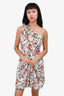 IRO White/Multicolour Silk One Shoulder 'Cevals' Dress Size 36