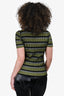 Akris Punto Green Wool Striped Top Size S