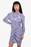 Isabel Marant Purple Silk Patterned Dress Size 38