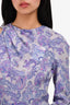 Isabel Marant Purple Silk Patterned Dress Size 38