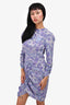 Isabel Marant Purple Silk Patterned Dress Size 38