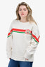 Gucci White Red Striped GG Crewneck Sweater Size M