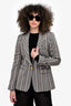 Smythe Grey/White Stripped Single Breasted Blazer Size 8