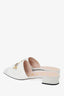 Gucci White Leather Zumi Slide Sandals Size 38.5