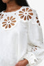 Jonathan Simkhai White Flower Cut-out Long Sleeve Blouse Size M