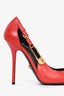 Versace Red Leather Safety Pin Pumps Size 40