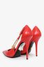 Versace Red Leather Safety Pin Pumps Size 40