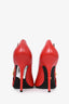 Versace Red Leather Safety Pin Pumps Size 40