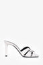 Saint Laurent White Studded Tribute Mules Size 37