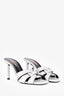 Saint Laurent White Studded Tribute Mules Size 37