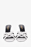 Saint Laurent White Studded Tribute Mules Size 37