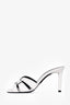 Saint Laurent White Studded Tribute Mules Size 37