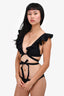 Zimmermann Black Ruffle Detail 2 Piece Swim Suit Size 1