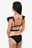 Zimmermann Black Ruffle Detail 2 Piece Swim Suit Size 1
