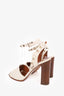 Valentino White Leather Rockstud Open Toe Heels size 36