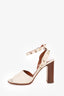 Valentino White Leather Rockstud Open Toe Heels size 36