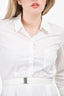 Theory White Pleated Belted Dress Size 8