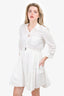 Theory White Pleated Belted Dress Size 8
