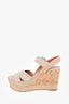 Prada Beige Suede Espadrille Platform Sandals Size 37