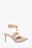 Valentino Pink Calfskin Roman Stud Ankle Strap Pumps size 38.5