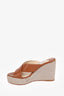 Jimmy Choo Brown Dovina Leather Crisscross Wedge Espadrilles size 38.5